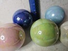 Lot Of 6 Ceramic Pastel Iridescent Decorative Sphere Orb Balls 3  Tall