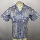 1950s Dupont Shirt Dacron Nylon Loop Collar Sheer Vtg Atomic Mcm 50s Mens Medium