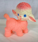 Vtg 1955 Sun Rubber Co Lamb Squeak Toy Kitsch Squeaker Works Rare Pink Body 6 