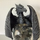 Dragon Statue With Glass Globe Blue Light Heavy Ac Adapter Included 11    Tall