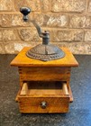 Antique Imperial Arcade Dovetail Wood Hand Crank Coffee Grinder