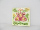 Antique Ceramic Tile Vintage Floral Art Nouveau Flowers Old Leaf Victorian Leaf