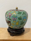 Vintage Antique Chinese Cloisonne Miniature Jar   Vase W  Auspicious Decoration