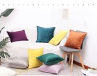 New 18  20  Soft Plain Velvet Cushion Cover Overlap Pillow Case Home Sofa Decor