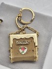 Vintage Florida State Souvenir Mini Mesh Coin Purse Keychain Goldtone Metal 