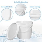 1 2 Gallon White Plastic Airtight Buckets With Lids  8pcs Leak-proof Food Sto   