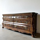 Vintage Henredon Villandry Burl Wood Dresser Buffet With Glass Top Free Shipping
