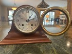 Chelsea Ship s Bell Clock 4 5  Mechanical Brass Mahogany Base 1987  Key  Papers