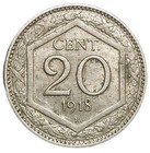 1918 Italy Italian 20 Centesimi Overstruck Variety Coin Savoy Shield Wwi Km 58