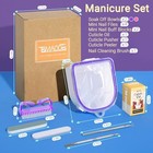 12 Pcs Nail Soaking Bowl Acetone Gel Polish Remover Kit With L Pink And Purple