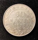 1917 C Newfoundland Silver 50c  Enn Coins