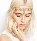Head Chain Jewelry Crystal Hair Chains Boho Headpiece Pendant Head Chain Hair   
