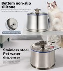 2 5l Stainless Steel Pet Cat Water Fountain Dishwasher Safe Bpa-free Multi Pets