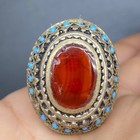Very Rare Unique Ancient Roman Agate Torquise Stone Old Ring