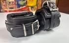 Rough Trade Gear Black Full Leather Ankle Restraint Riveted Buckle Locking Bdsm