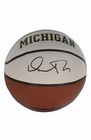 Dusty May   Elliot Cadeau Signed Michigan Wolverines Logo Basketball  beckett 