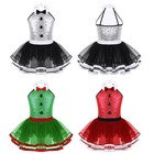 Kids Girls Leotard Ballet Dance Dress Mesh Costume Tutu Fancy Dress Sleeveless