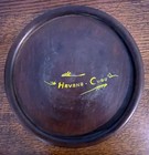 Vintage Havana Cuba Hand Painted Wooden Plate Tray Souvenir 11 25    Round