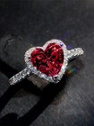 Silver Heart Cut Cubic Zirconia Ring For Women Romantic Engagement Jewelry Gift