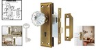 Vintage Brass Mortise Lock Set With Crystal Glass Knobs Antique Door Handle