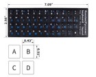 Russian - English Keyboard Stickers Non Transparent   pvc  Top Quality Blue