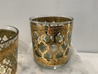 Culver Valencia Ice Bucket W  A Whiskey Glass Green 22k Gold Mid Century