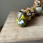 Lot Of 7 Vintage Macrame Beads 1970s Owls Mushrooms Wood Ceramics Googly Eyes
