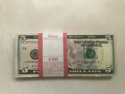 1 Us Five Dollar Bill   5 Bill - Uncirculated  Crisp  5 Bill Only 1 Note  2017a 