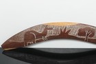 Australian Aboriginal Chip Carved Boomerang W kangaroo   Tree  mulga Wood 