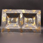 Vintage Georges Briard Gold Butterfly Glass Divided Serving Tray Dish Signed