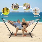 9ft Steel Hammock Stand Adjustable Hooks 2 Person W carrying Bag 620lbs Capacity