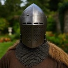 Medieval Spoleto Bascinet Helmet 16 Gauge Steel Knight Armor Larp Cosplay