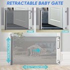 71   extra Wide 34   tall Retractable Baby Safety Gate Dog Fence Child Security Door