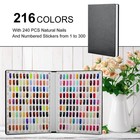 Vnjaoi 216 Nail Color Chart Display Book With 240pcs False Nail Tips Uv Gel