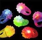 24 Led Flashing Color Light Up Bumpy Rings Raves Party Jelly Ring Carnival Prize
