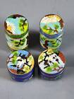  4  Vintage Cloisonne Enameled Brass Pill Box  2  And 1 