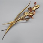Vintage Brass   Copper Decorative Metal Wall Art Iris Flowers 16  Single