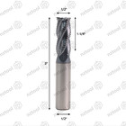 5pcs 4 Flute 1 2  X 1-1 4  X 3  Solid Carbide Roughing End Mill - Altin Coated
