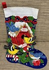 Completed Bucilla 18  Felt Winter Birds Christmas Stocking New  83955 Beautiful