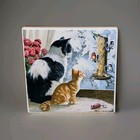 Pair Of Vintage Ceramic Cat Kitten Coasters Persis Clayton 3 75   3 75 