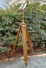 Nautical Brass Binoculars On Elegant Antique Vintage Floor Tripod Stand Maritime