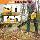 Cordless Leaf Blower 650cfm 280mph   6 Speed Levels Electric W 2 Batteries 6 0ah