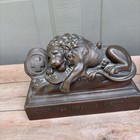 Lion Of Lucerne Bookends Pair Bronze Finish Swiss Monument Jb 1570 Inscribed
