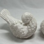 Vintage Bisque Porcelain Pair Of White Alabaster Doves pigeons Import Of Japan