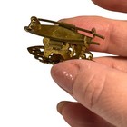 Rare Antique 1914 Patent Gold Tone Filigree Floral Barrette Clip Victorian