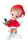 Vintage Mid Century Japan Ceramic Christmas Elf Pixie Figurine 4 5  Bells Ardco 