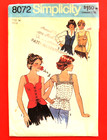 Vtg 1977   miss 14 Tops  Blouse Or Vest   1 2 Uncut Fac Fold  1 2 Cut   simplcity 8072