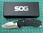 Nib Sog Kiku Xr Lte Folding Knife 3    Black Cts-xhp Plain Blade Pocket Knife
