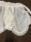 Vintage White Cotton Lace Trim Half Apron