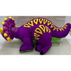 Fisher Price 1999 Vintage Triceratops Dinosaur Plush Purple Yellow Green 77496
